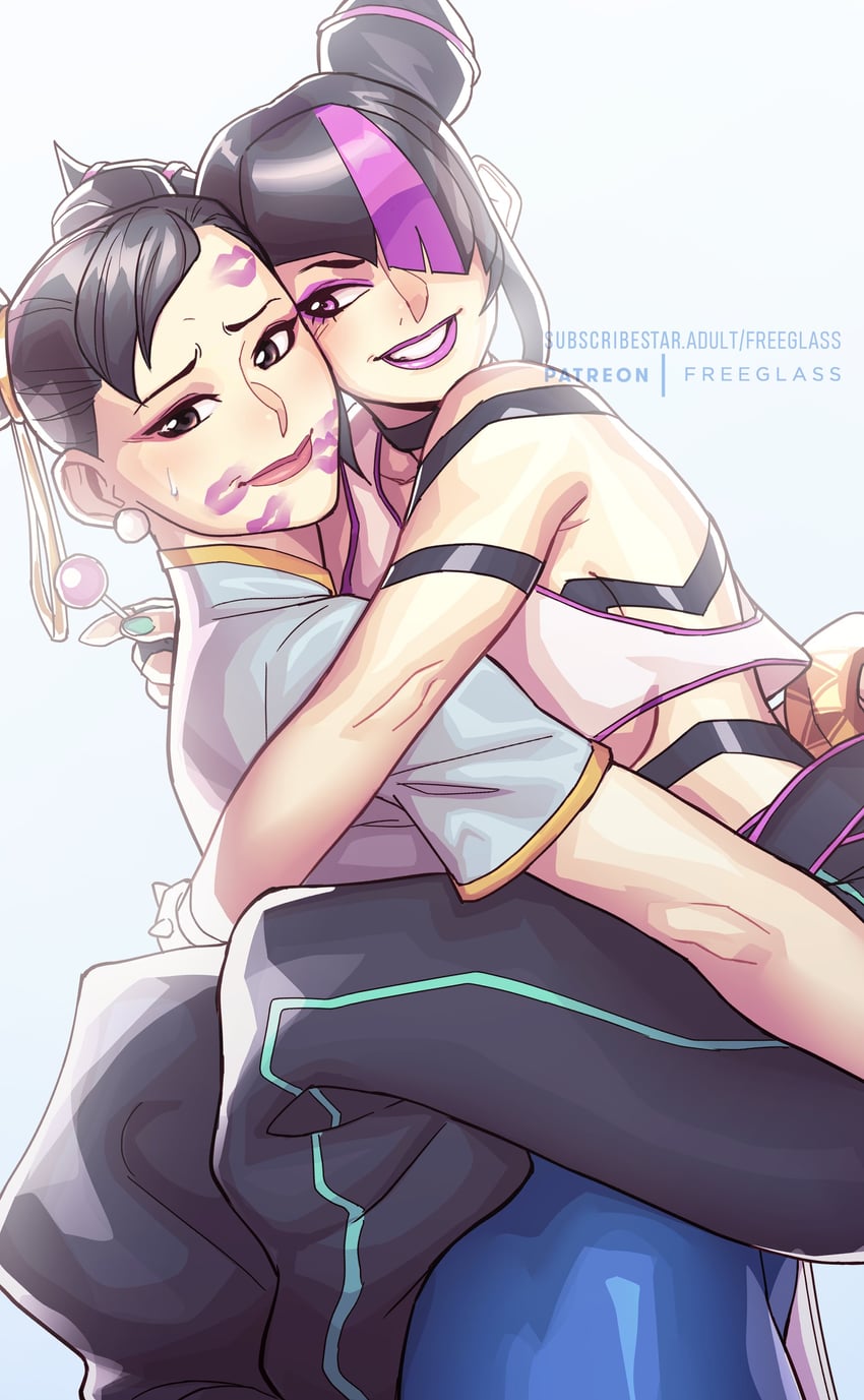 chun-li and han juri (street fighter and 1 more) drawn by freeglass