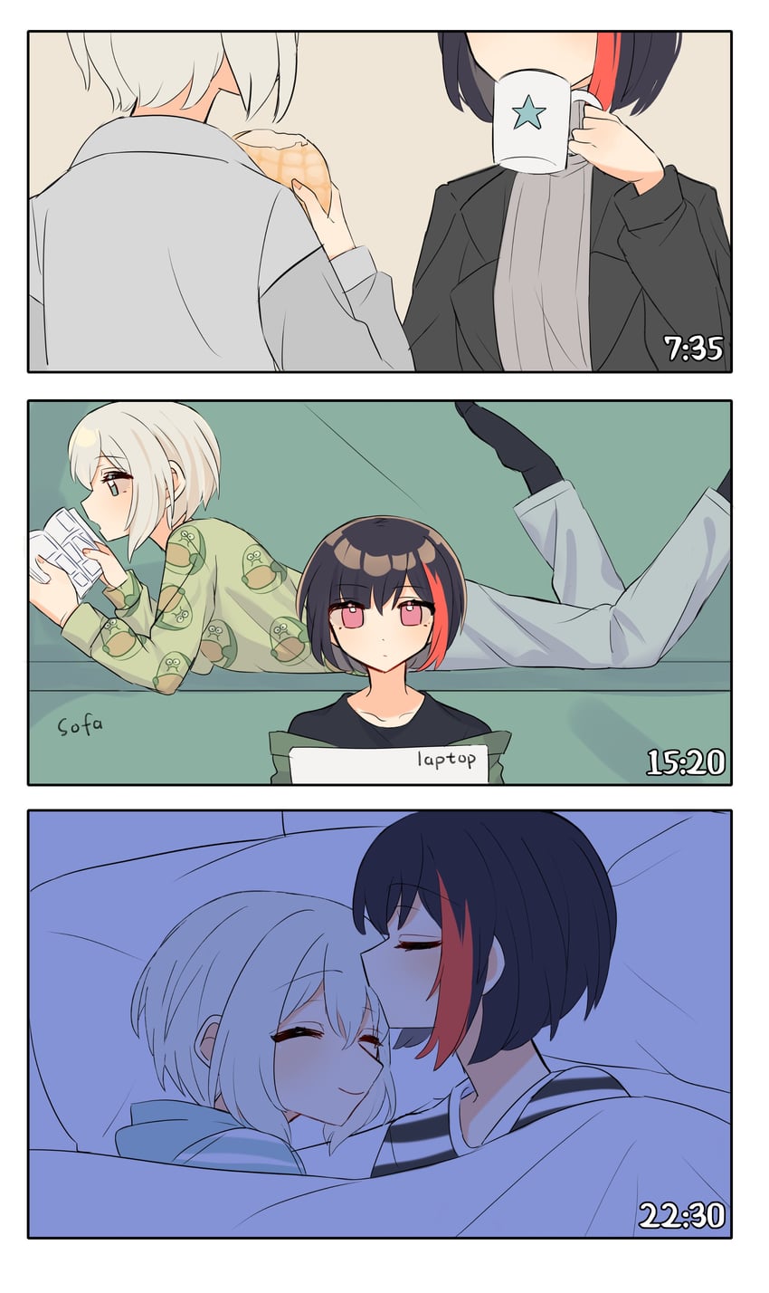 mitake ran and aoba moca (bang dream!) drawn by misawa_yuka