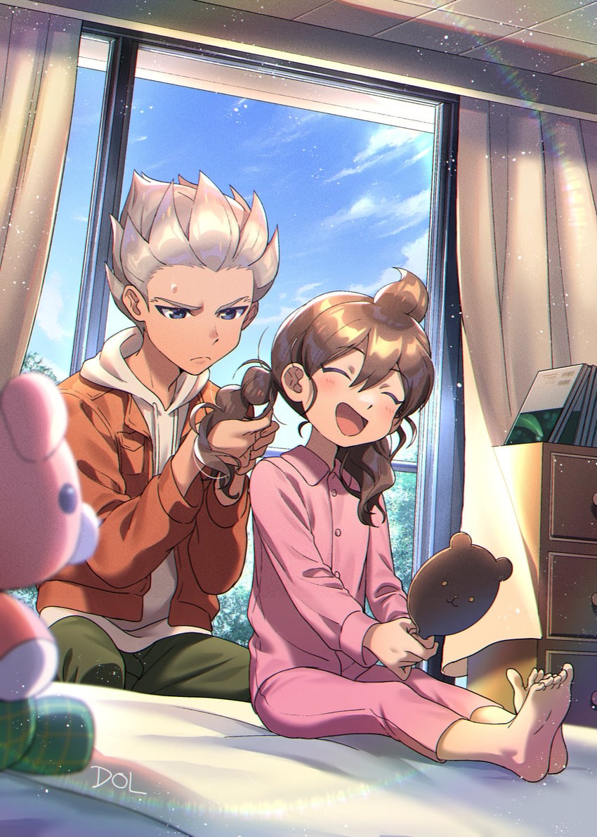 gouenji shuuya and gouenji yuuka (inazuma eleven) drawn by dolustoy
