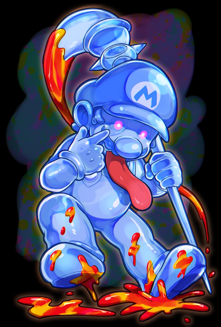shadow mario (mario and 1 more) drawn by hoshi_(star-name2000)