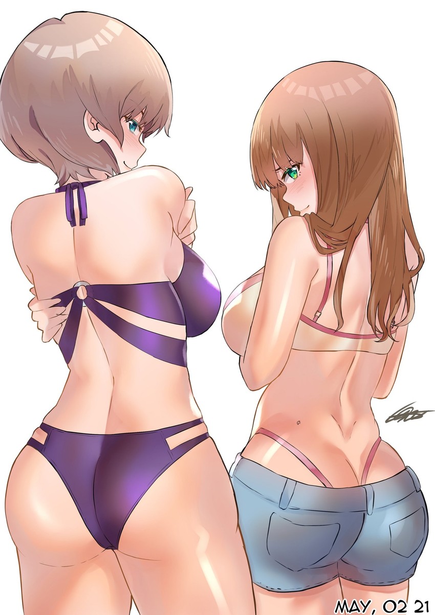 minami yume and mujina (gridman universe and 1 more) drawn by genm7