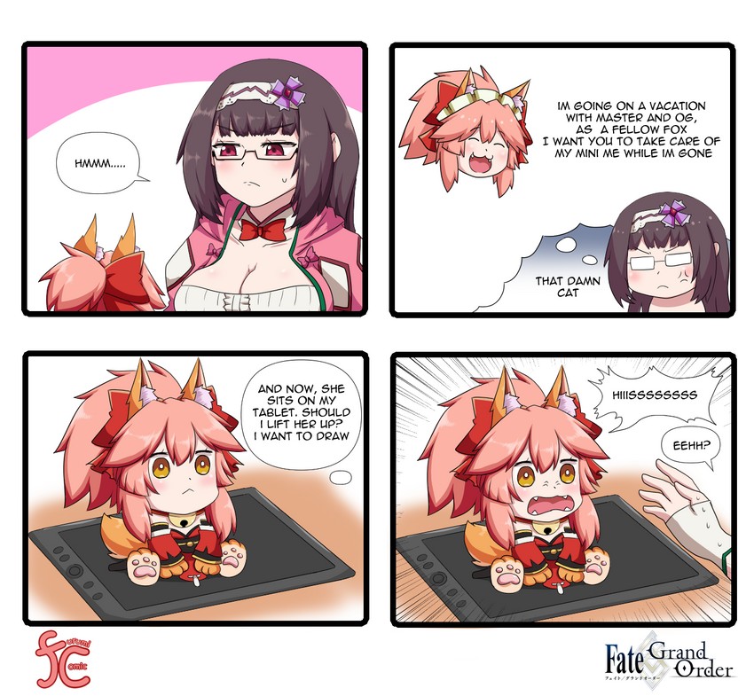 tamamo, tamamo cat, and osakabehime (fate and 1 more) drawn by keita_naruzawa