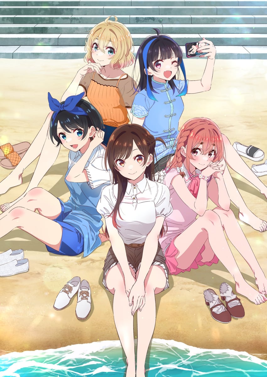 mizuhara chizuru, sarashina ruka, sakurasawa sumi, nanami mami, and yaemori mini (kanojo okarishimasu) drawn by hirayama_kanna