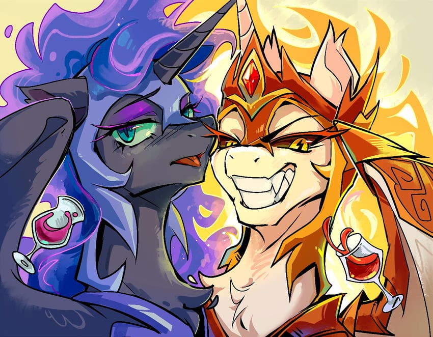 princess luna, princess celestia, nightmare moon, and daybreaker (my little pony and 1 more) drawn by jficbcpcr6eyujo