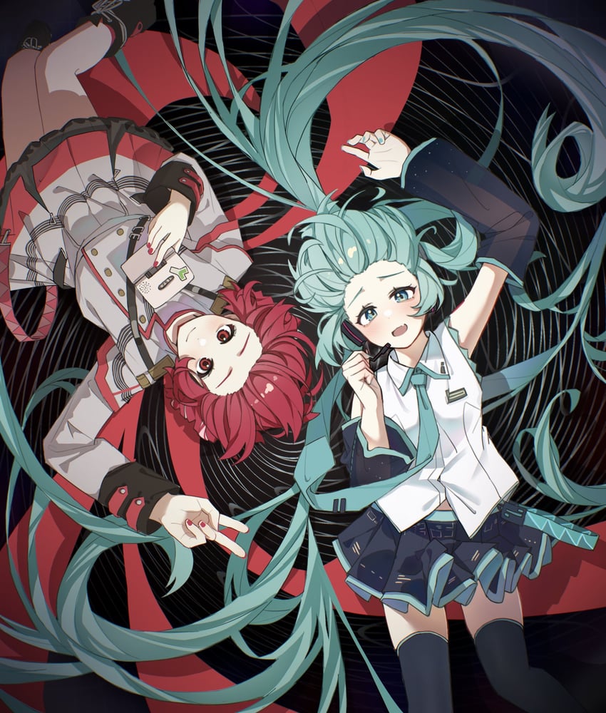 hatsune miku and kasane teto (vocaloid and 2 more) drawn by yeelyn123