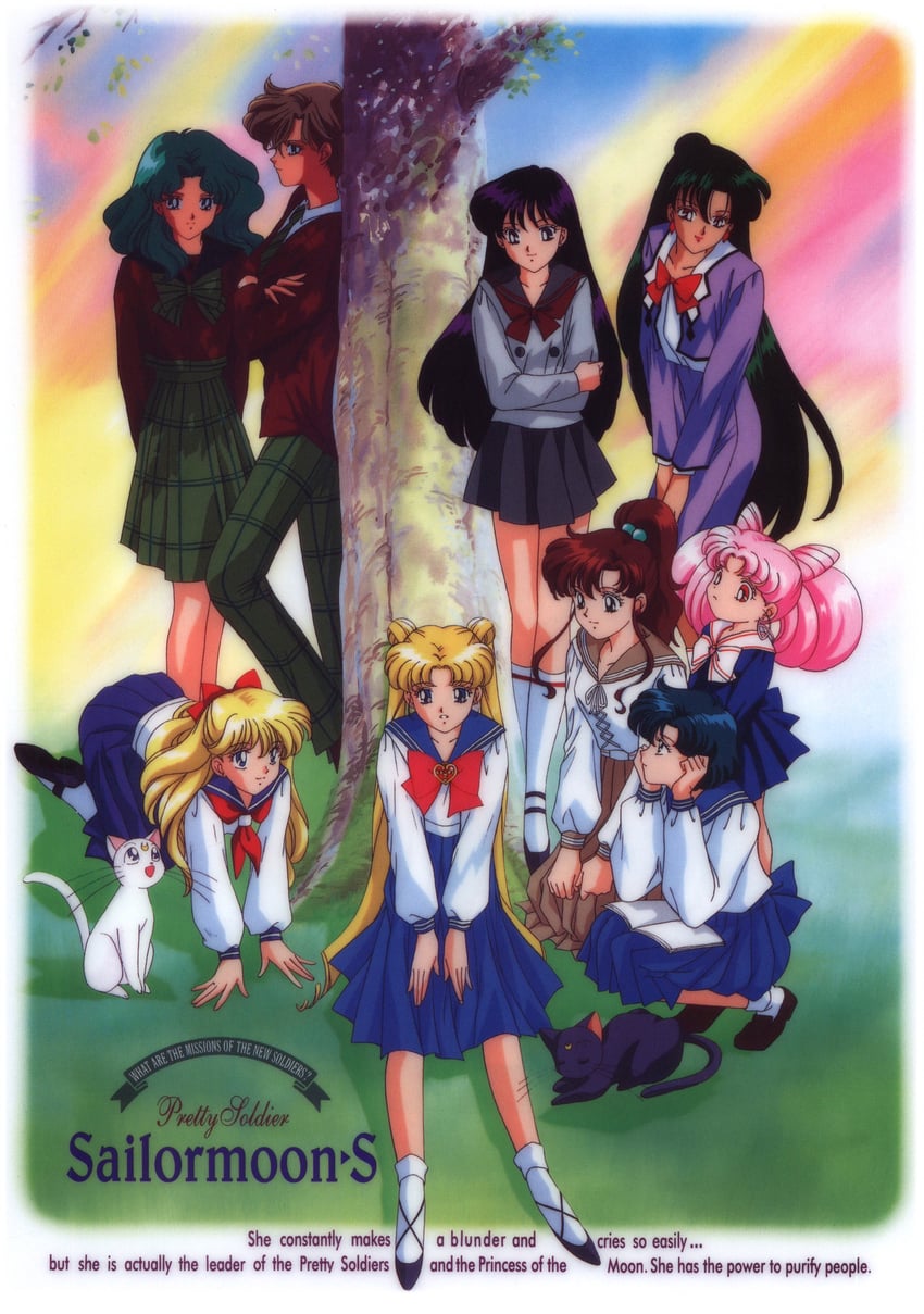 tsukino usagi, mizuno ami, aino minako, hino rei, kino makoto, and 6 more (bishoujo senshi sailor moon and 1 more) drawn by tominaga_mari