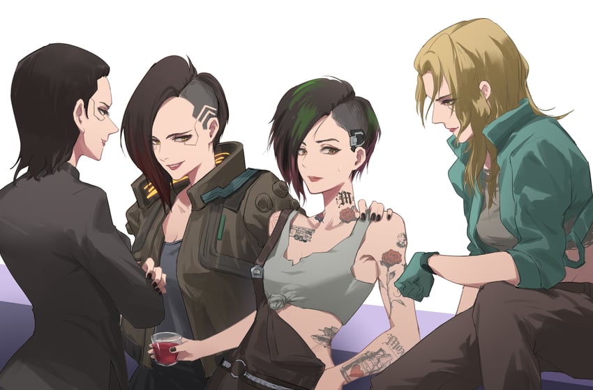 v, valerie, judy alvarez, and alt cunningham (cyberpunk and 1 more) drawn by lp947131491
