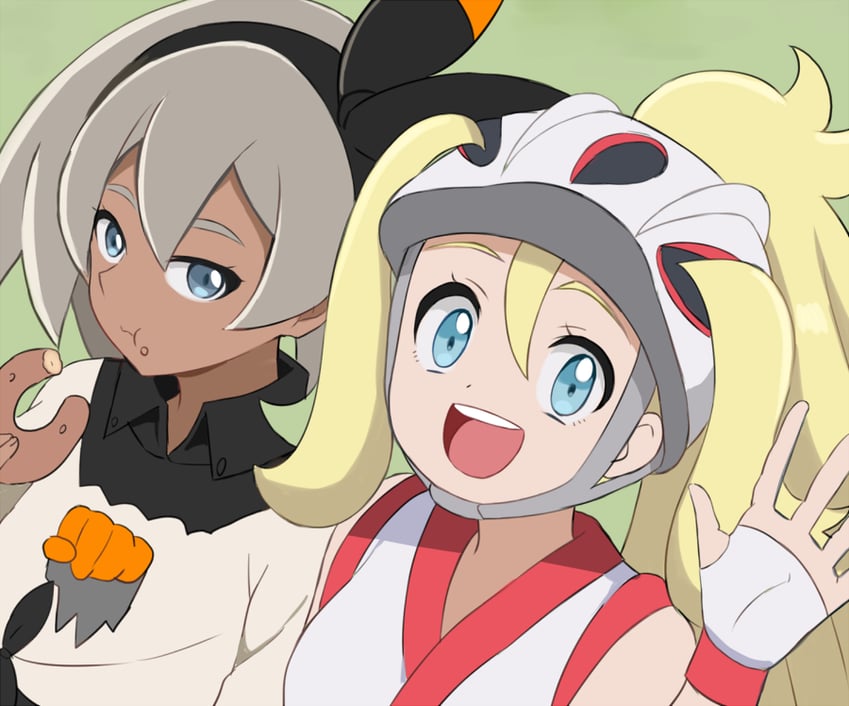bea and korrina (pokemon and 1 more) drawn by cu-sith