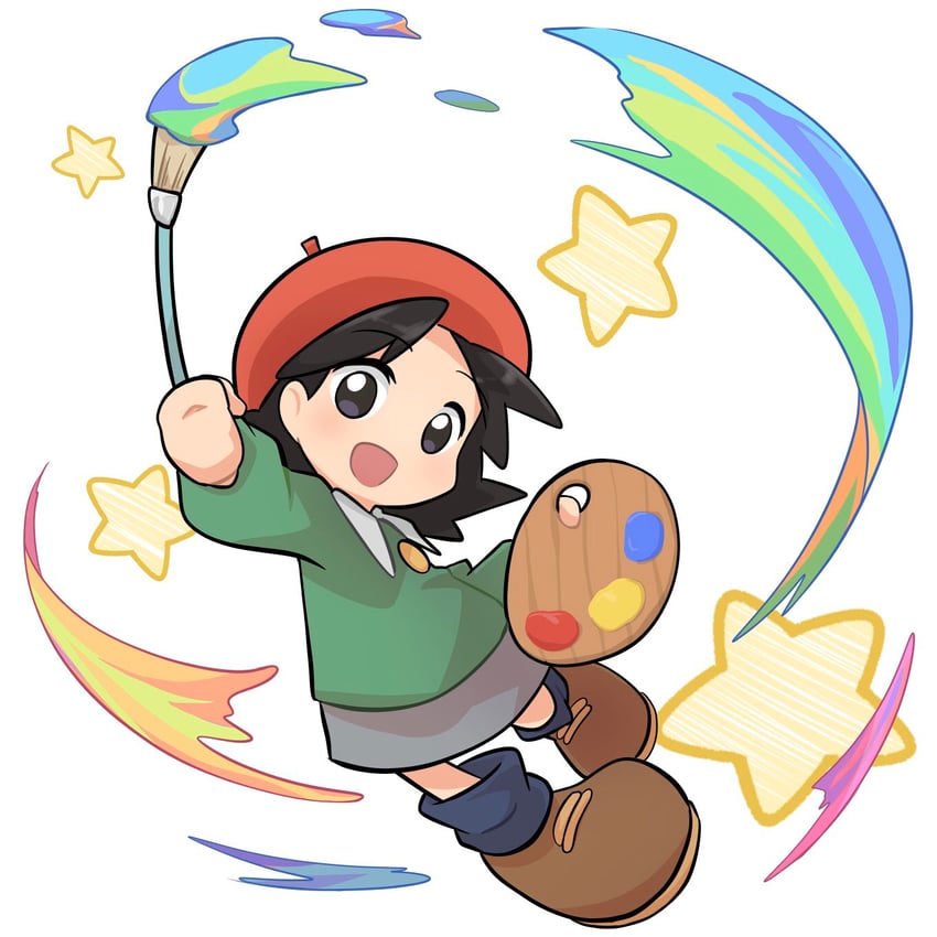 adeleine (kirby and 1 more) drawn by poyo_party