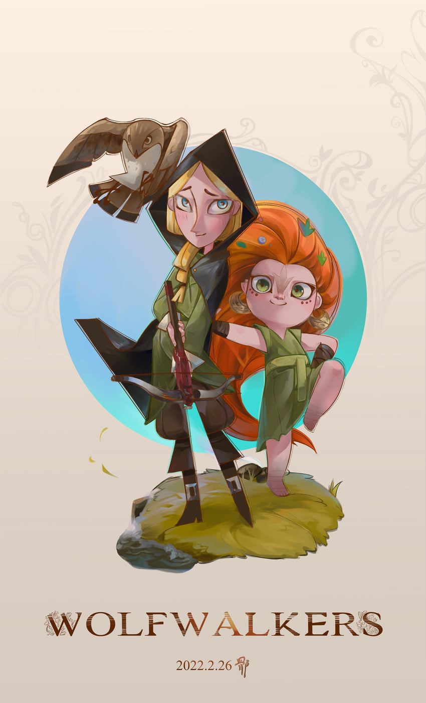 robyn goodfellowe, mebh og mactire, and merlyn (wolfwalkers) drawn by zhi_shai_er