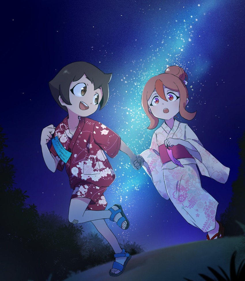 kagemori michiru and hiwatashi nazuna (brand new animal) drawn by hoyon