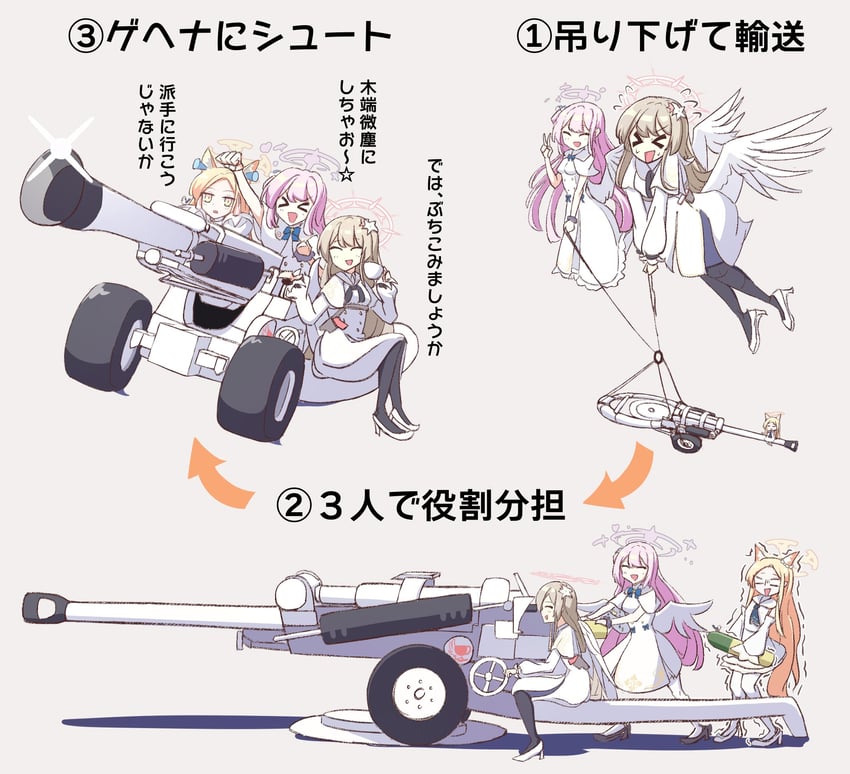 mika, seia, and nagisa (blue archive) drawn by tanaka_drawing