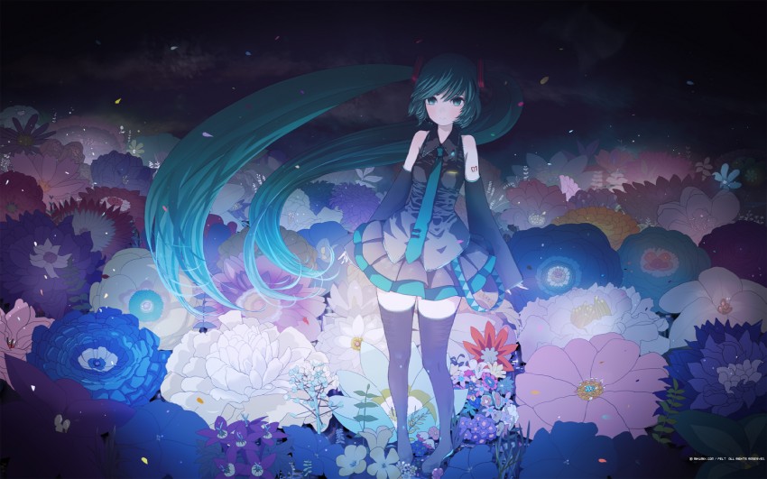 hatsune miku (vocaloid and 1 more) drawn by felt