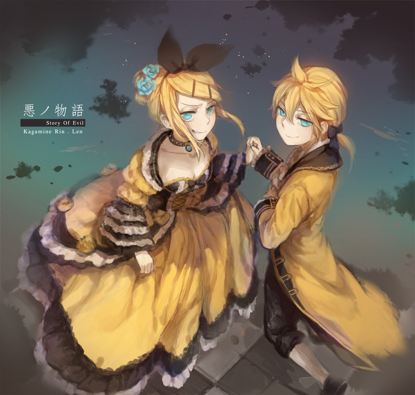 kagamine rin, kagamine len, riliane lucifen d'autriche, and allen avadonia (vocaloid and 2 more) drawn by feeno
