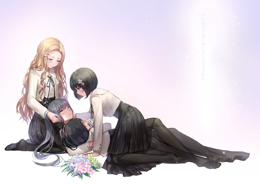 sasaki ichigo, sasaki ringo, yatsushiro yuzuriha, and komikado nerine (flowers) drawn by irua