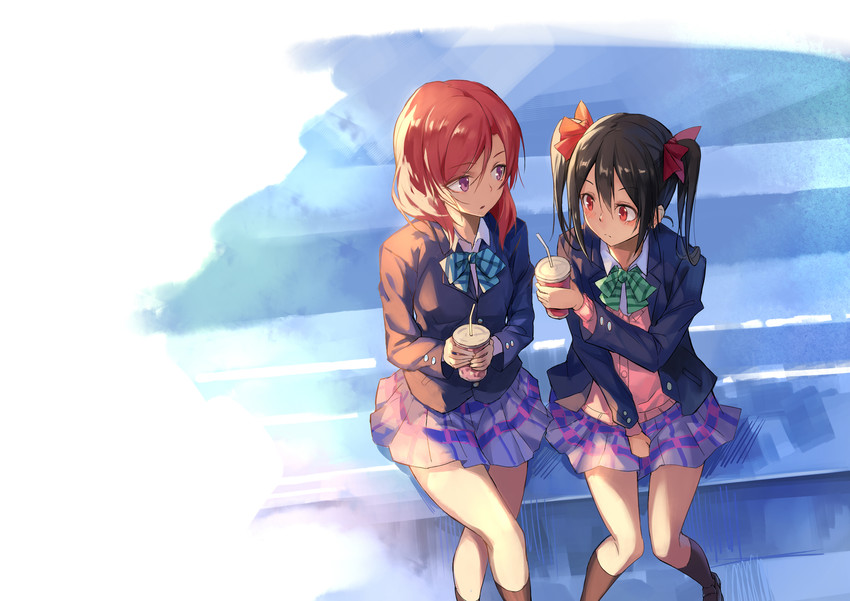 nishikino maki and yazawa nico (love live! and 1 more) drawn by kzhu
