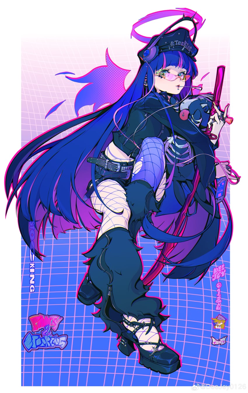 stocking, panty, and honekoneko (panty & stocking with garterbelt) drawn by deejey_(deejy11)