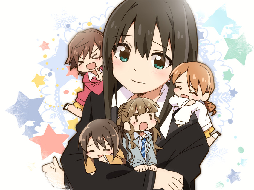 shibuya rin, shimamura uzuki, honda mio, hojo karen, and kamiya nao (idolmaster and 1 more) drawn by amaiwashi