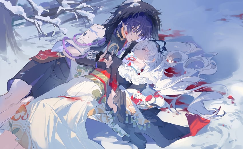 scaramouche and hayami momo (original and 1 more)