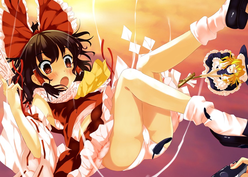 hakurei reimu, kirisame marisa, and shameimaru aya (touhou) drawn by moebaka