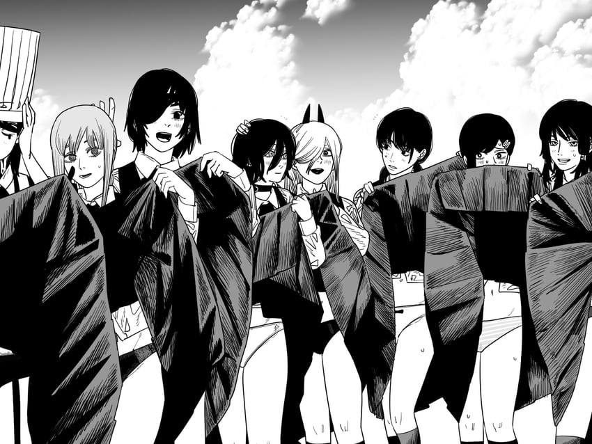 makima, power, reze, higashiyama kobeni, mitaka asa, and 3 more (chainsaw man) drawn by nanami_toga