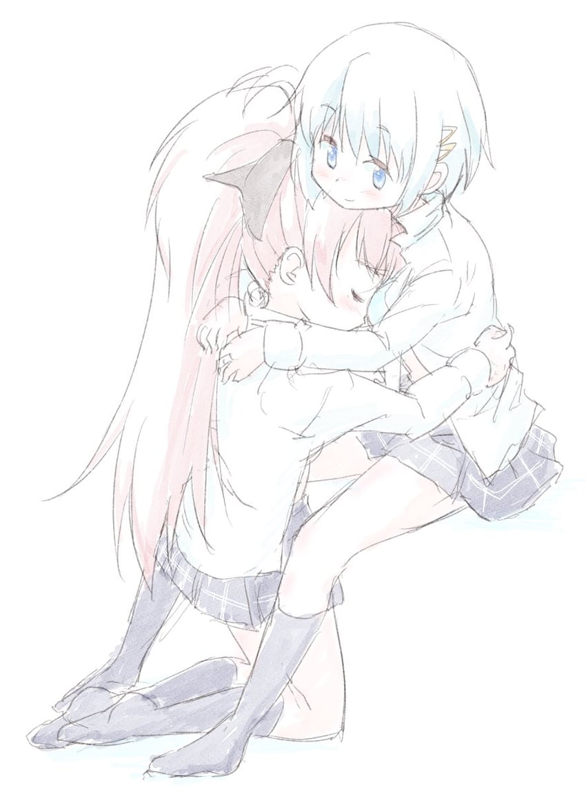 miki sayaka and sakura kyoko (mahou shoujo madoka magica) drawn by zashikiori