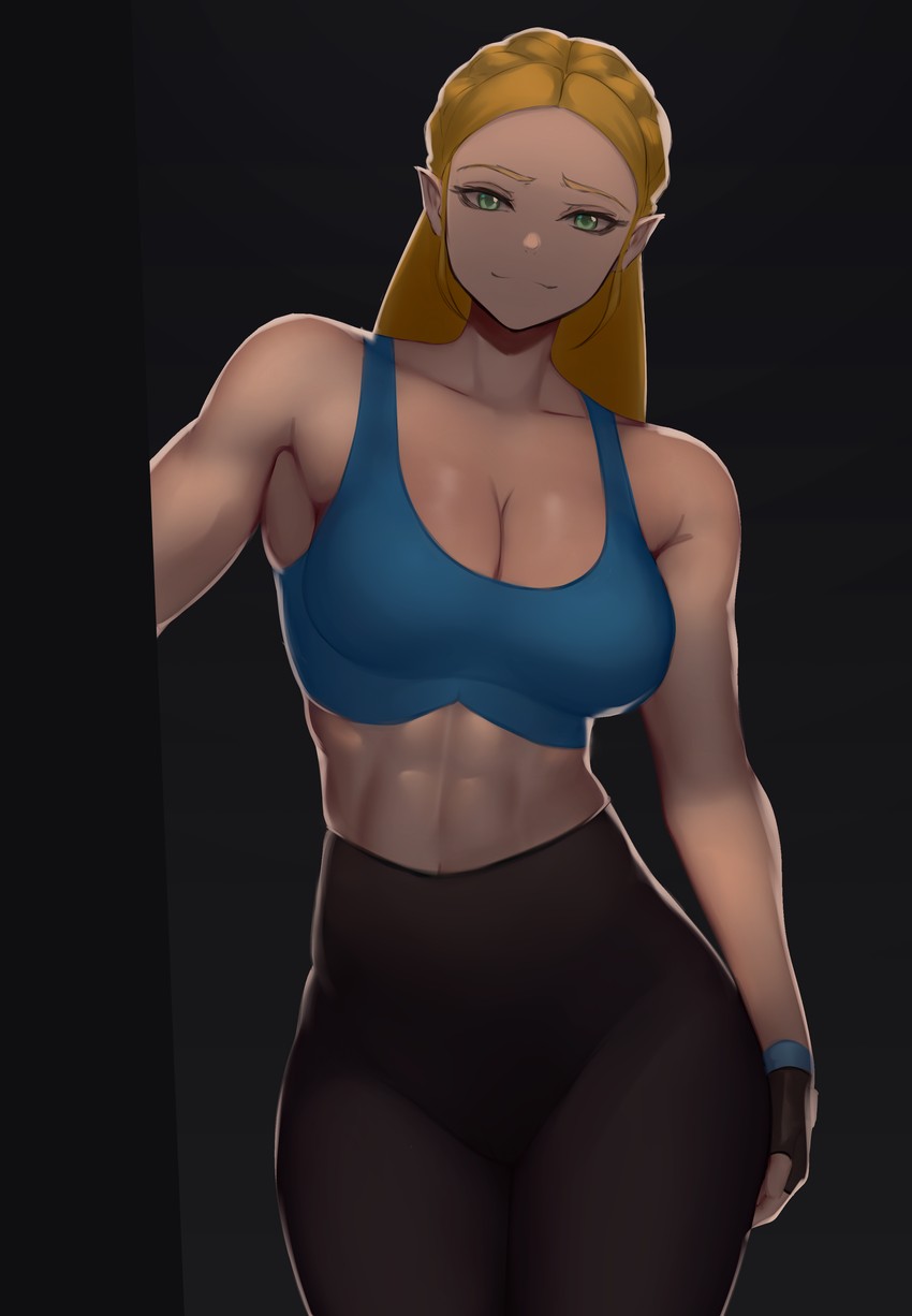 princess zelda and wii fit trainer (the legend of zelda and 2 more) drawn by zaki_(zaki_btw)