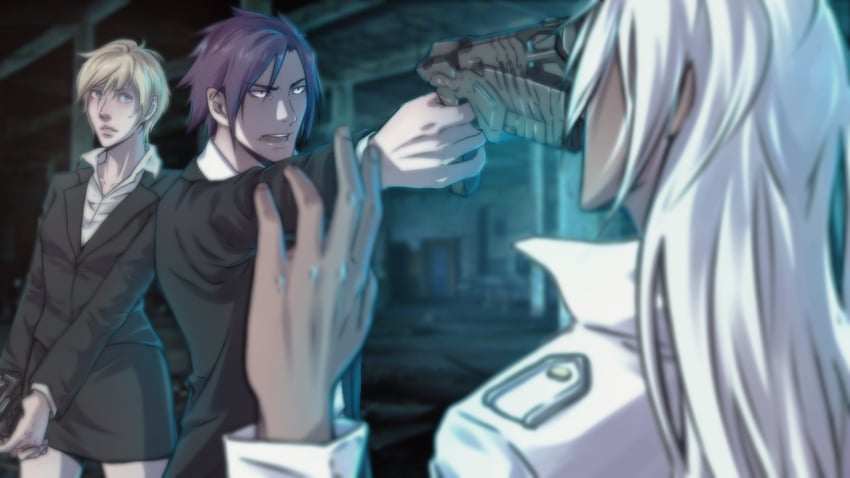 tsunemori akane, rosette christopher, aion, makishima shougo, and chrono (psycho-pass and 1 more) drawn by haohime