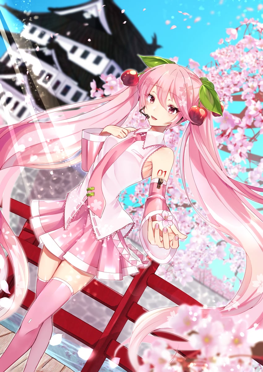hatsune miku and sakura miku (vocaloid) drawn by kusunokimizuha