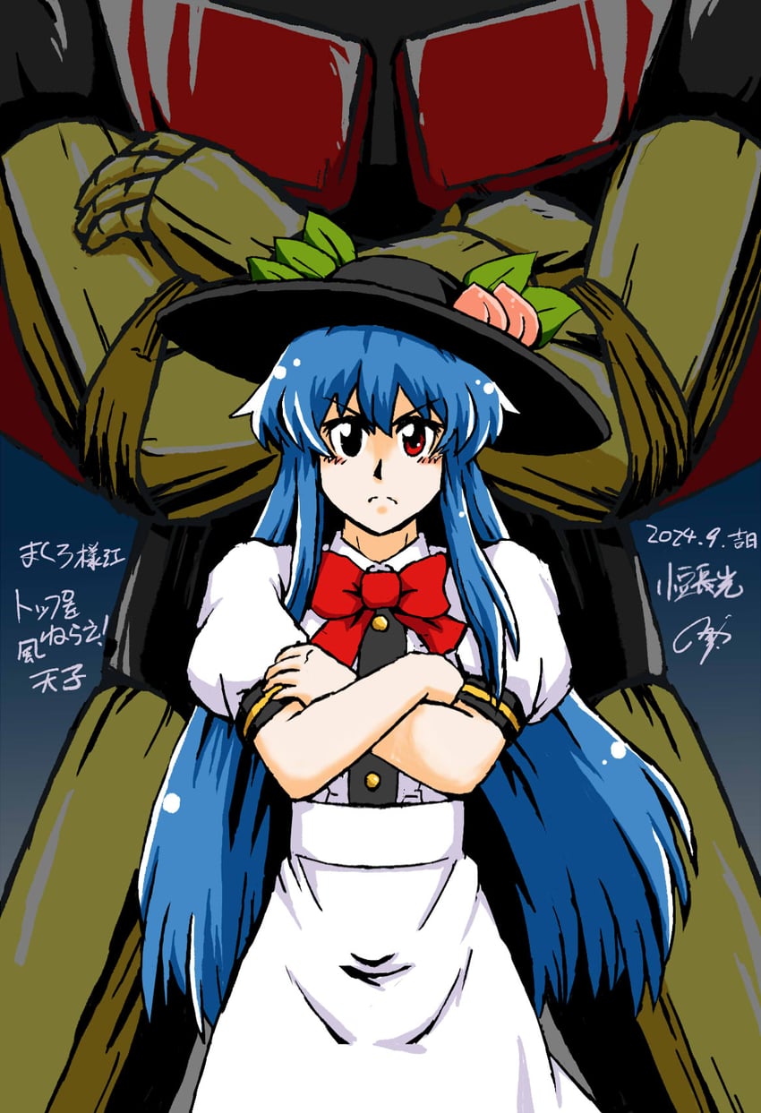 hinanawi tenshi and hisou tensoku (touhou and 1 more) drawn by azuki_osamitsu
