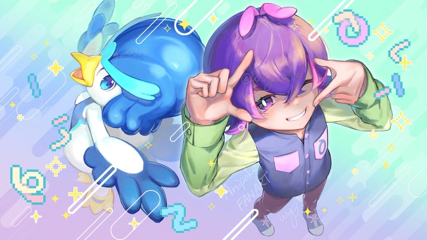 dot and quaxwell (pokemon and 1 more) drawn by wing_(wing_0319)