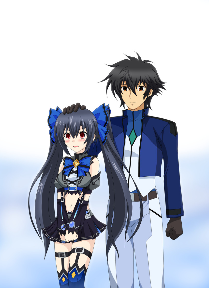 noire and setsuna f. seiei (gundam and 3 more) drawn by provotector