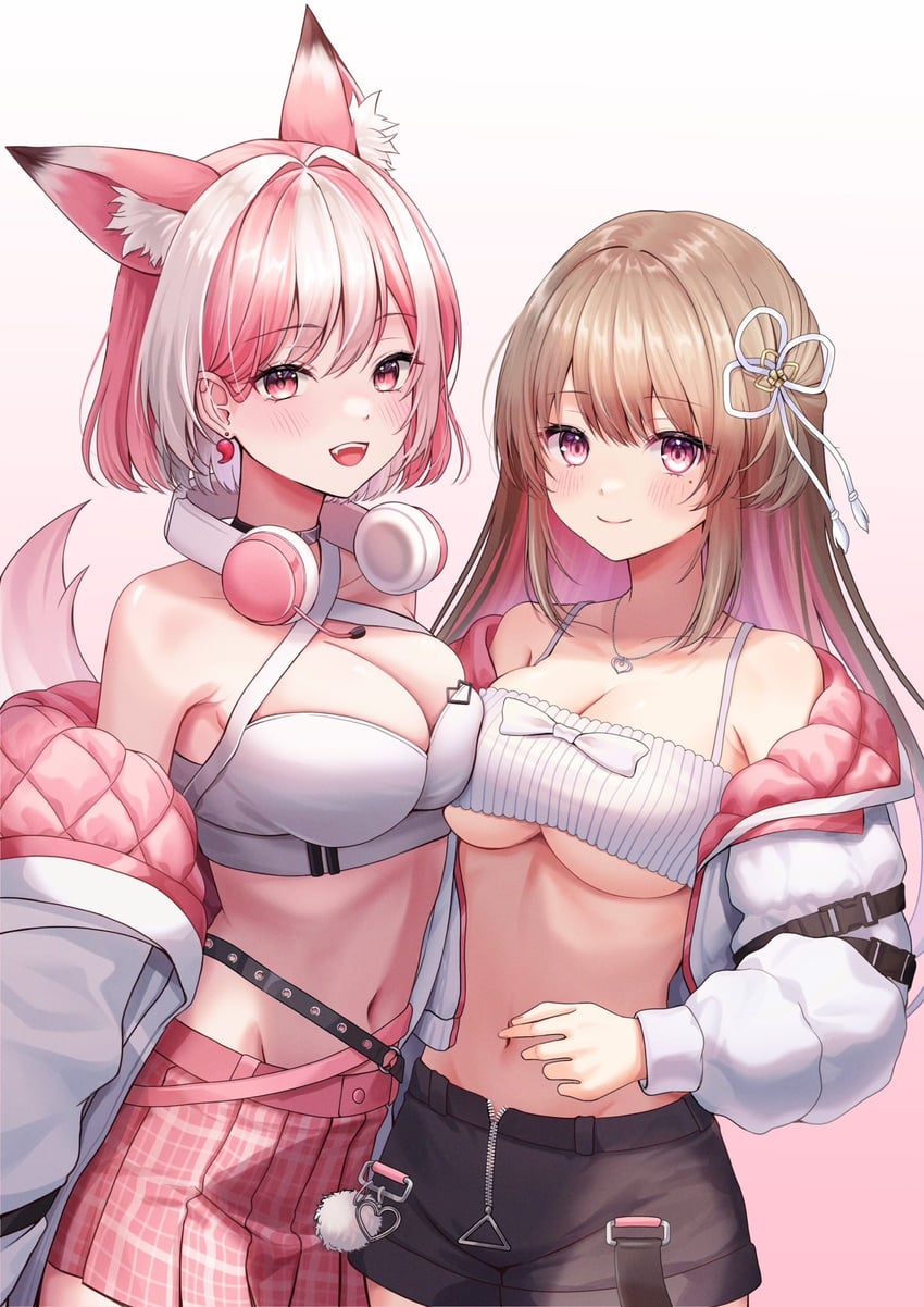 ayaginu temari and kagura ura (indie virtual youtuber and 1 more) drawn by yoshiki1020