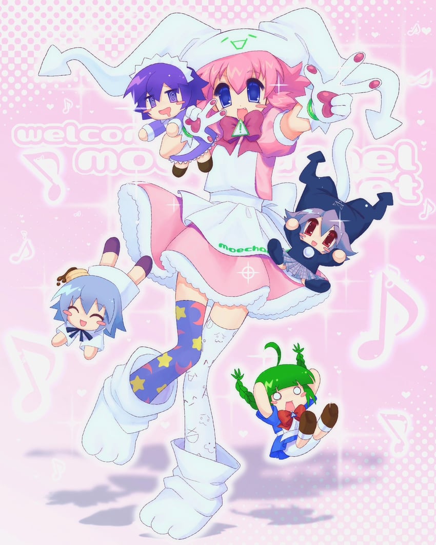 me-tan, yakui, mona, bisuke-tan, mayura, and 1 more (os-tan and 7 more) drawn by pacapara