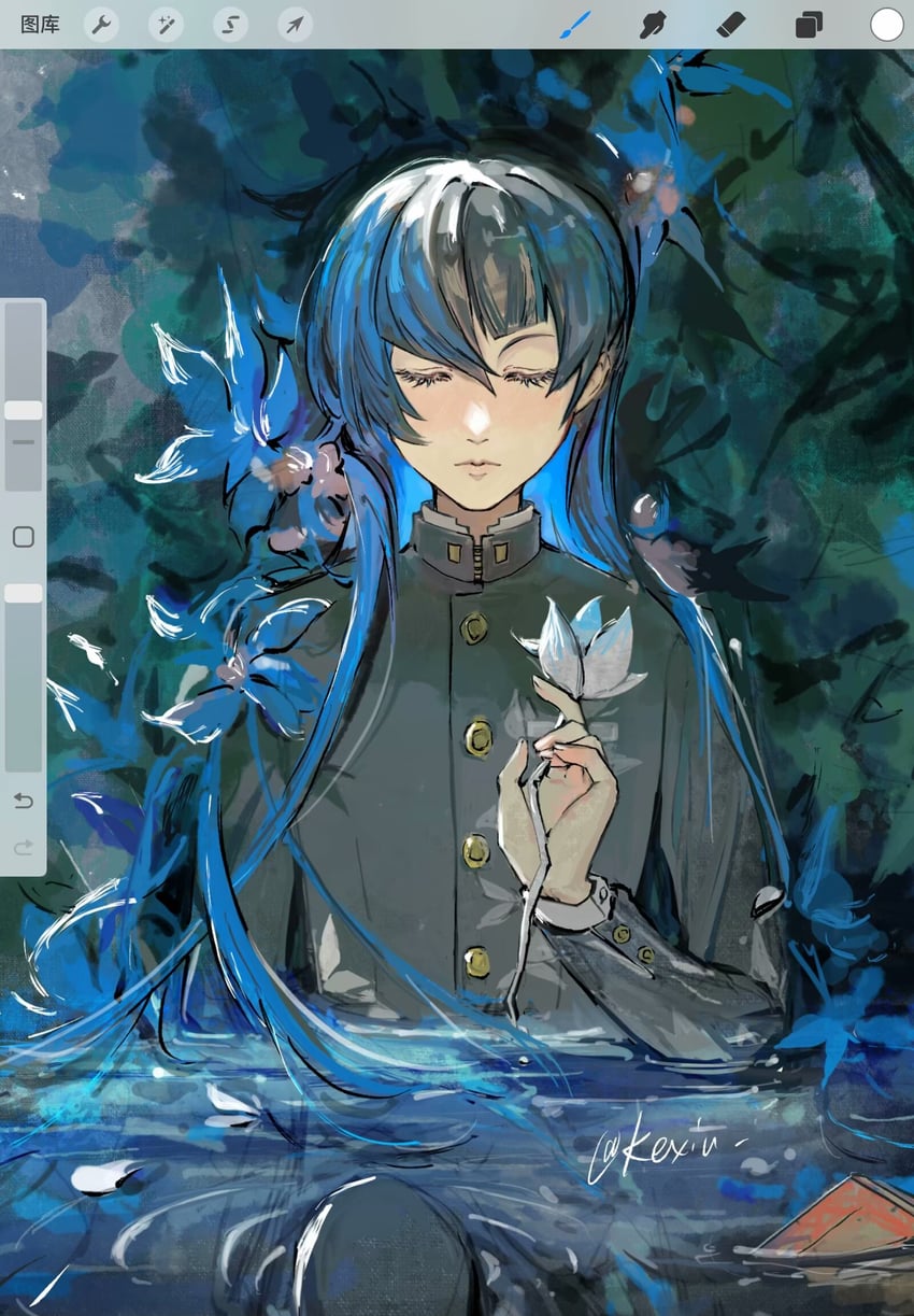 protagonist (shin megami tensei and 1 more) drawn by kexiu
