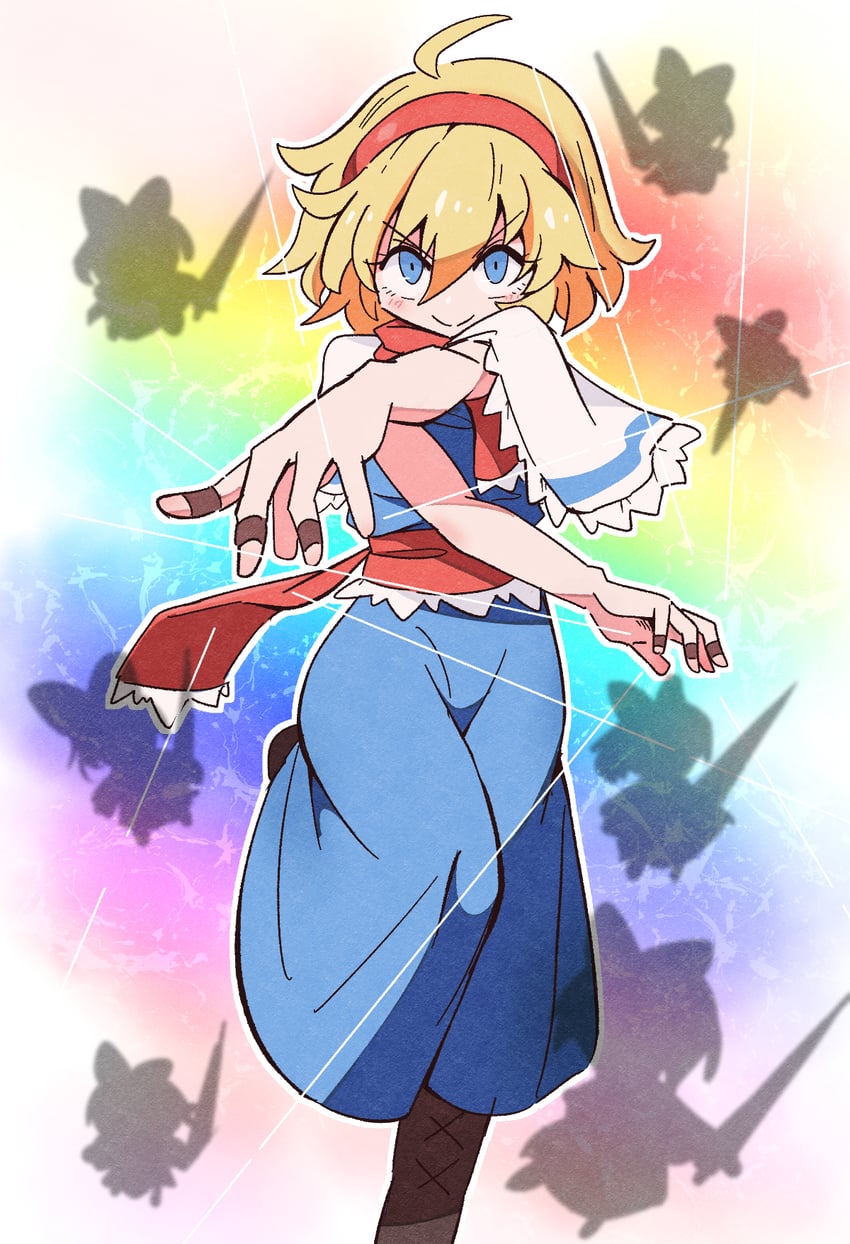 alice margatroid and shanghai doll (touhou) drawn by kurachi_mizuki