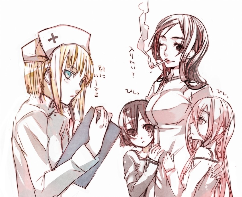 beatrice, yuufa, pinoa, and molly lips (bara no maria) drawn by bunbun