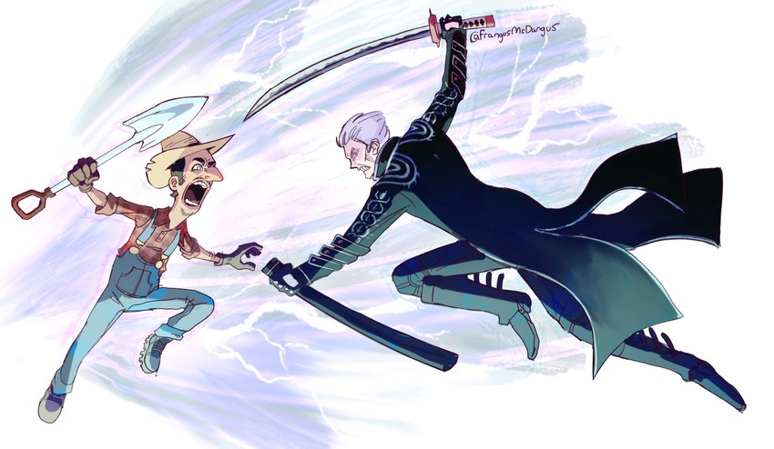 vergil and jose gallard (devil may cry and 2 more) drawn by frangus_mcdangus