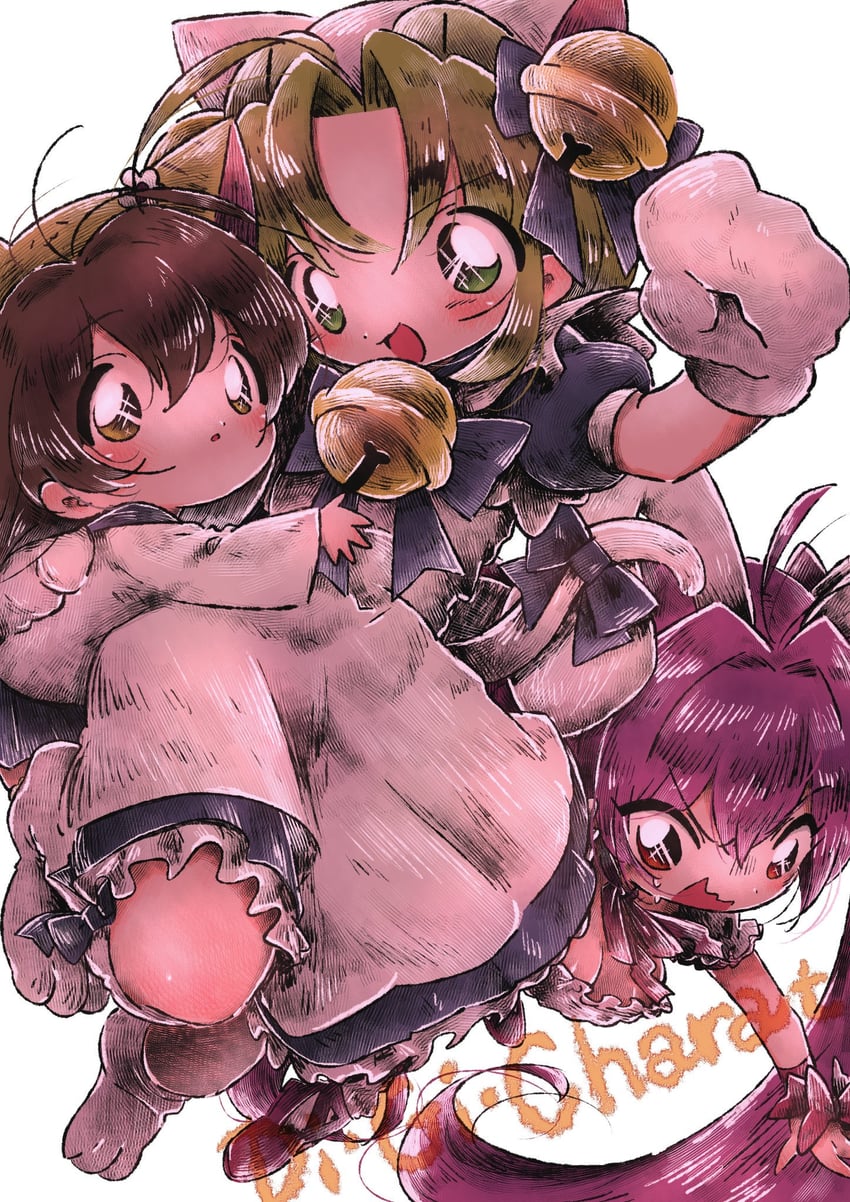 usada hikaru, dejiko, and puchiko (di gi charat) drawn by zudzuki