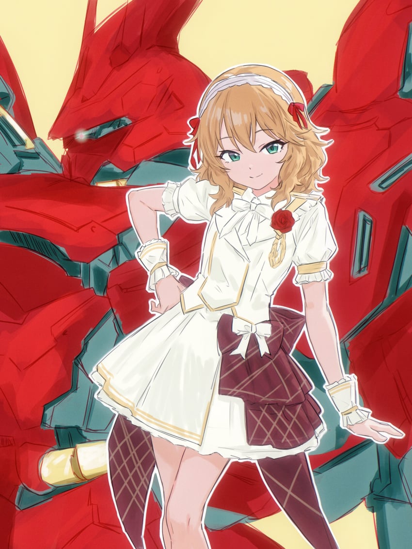 sakurai momoka and sazabi (idolmaster and 3 more) drawn by cobwvmeti