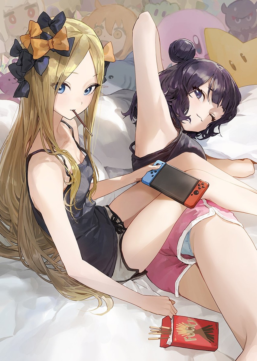 fujimaru ritsuka, abigail williams, kirby, katsushika hokusai, tokitarou, and 1 more (fate and 3 more) drawn by modare