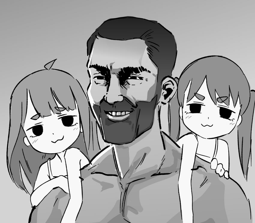 child gf and ernest khalimov (original and 1 more) drawn by orenjipiiru