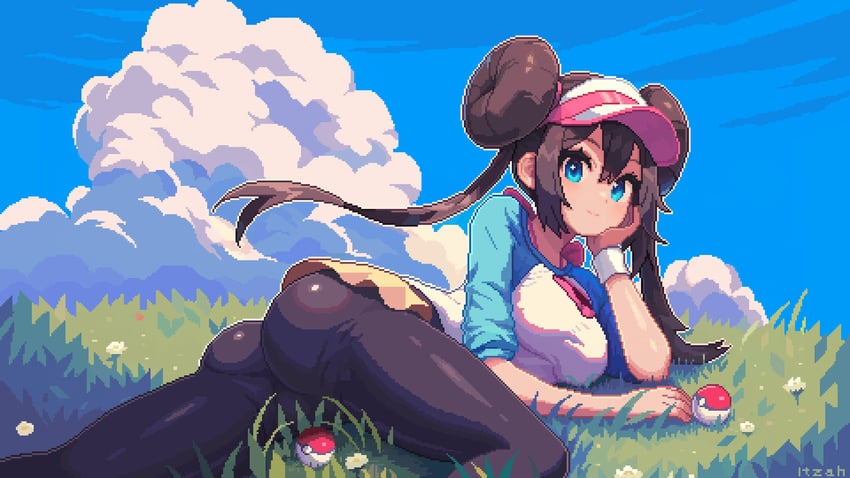 rosa (pokemon and 1 more) drawn by itzah