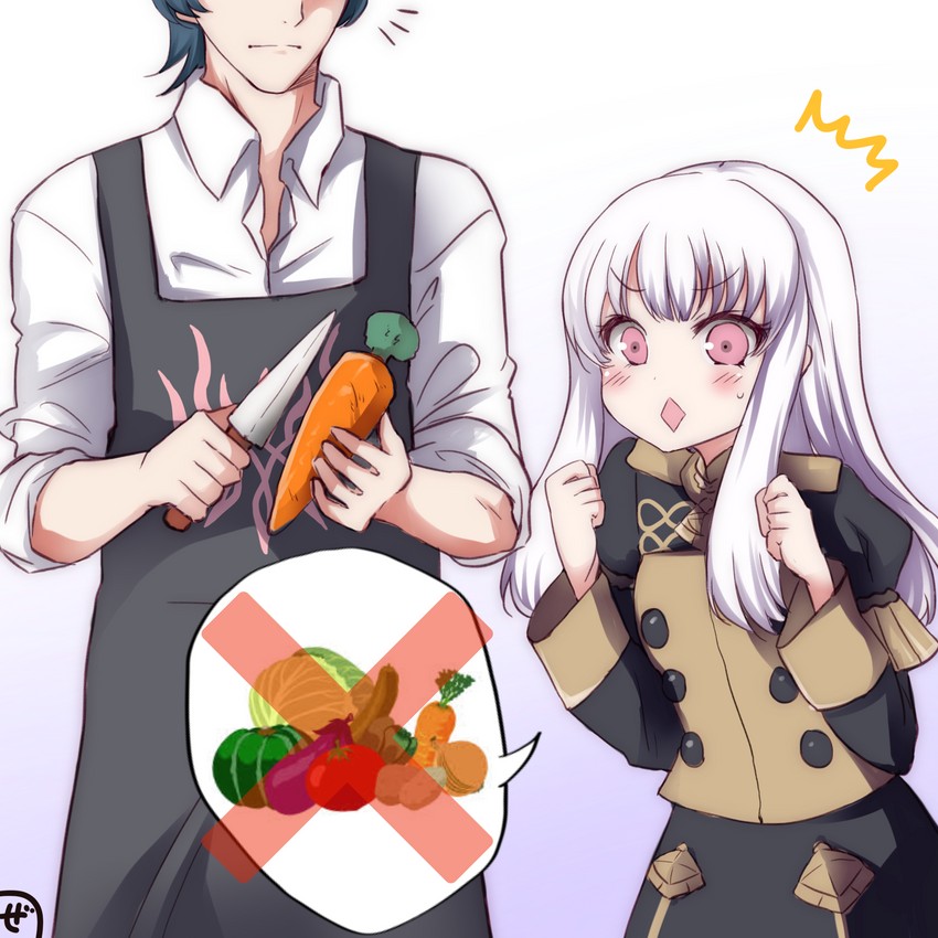 male byleth and lysithea von ordelia (fire emblem and 1 more) drawn by zero-theme