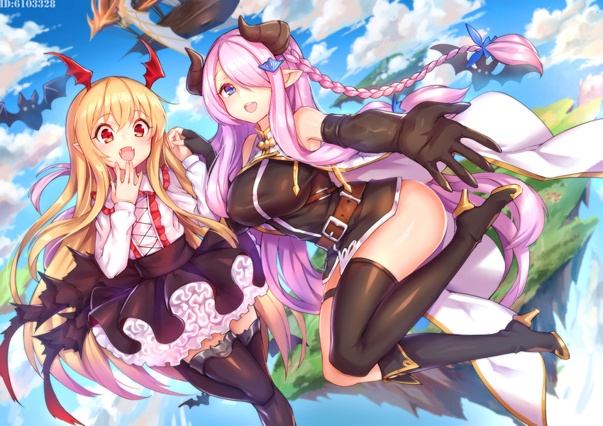 narmaya and vampy (granblue fantasy and 1 more) drawn by shennai_misha