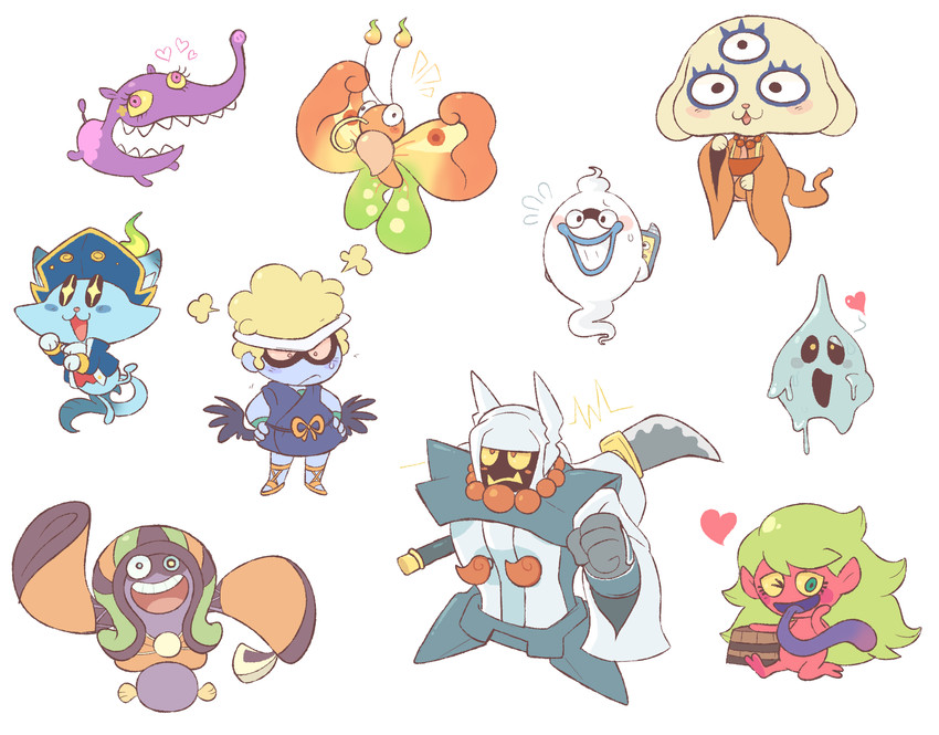 whisper, matenshi, satori-chan, baku, benkei, and 5 more (touhou and 1 more) drawn by kflamingo