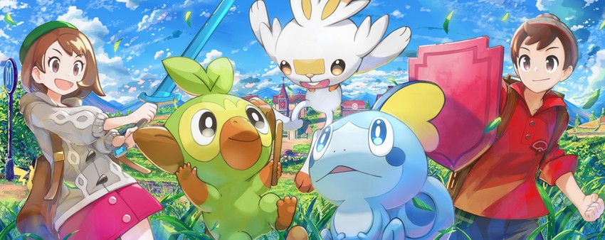 gloria, scorbunny, sobble, victor, and grookey (pokemon and 1 more) drawn by yakkun
