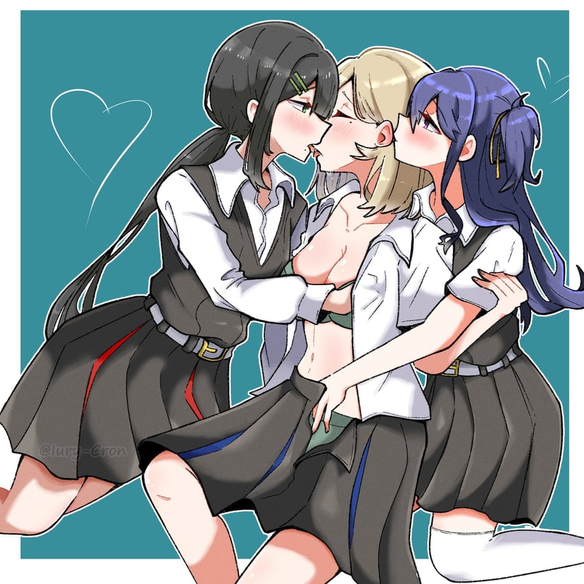 izumi shiho, mizuguchi aki, and mizuguchi miki (sasayaku you ni koi wo utau) drawn by zombice