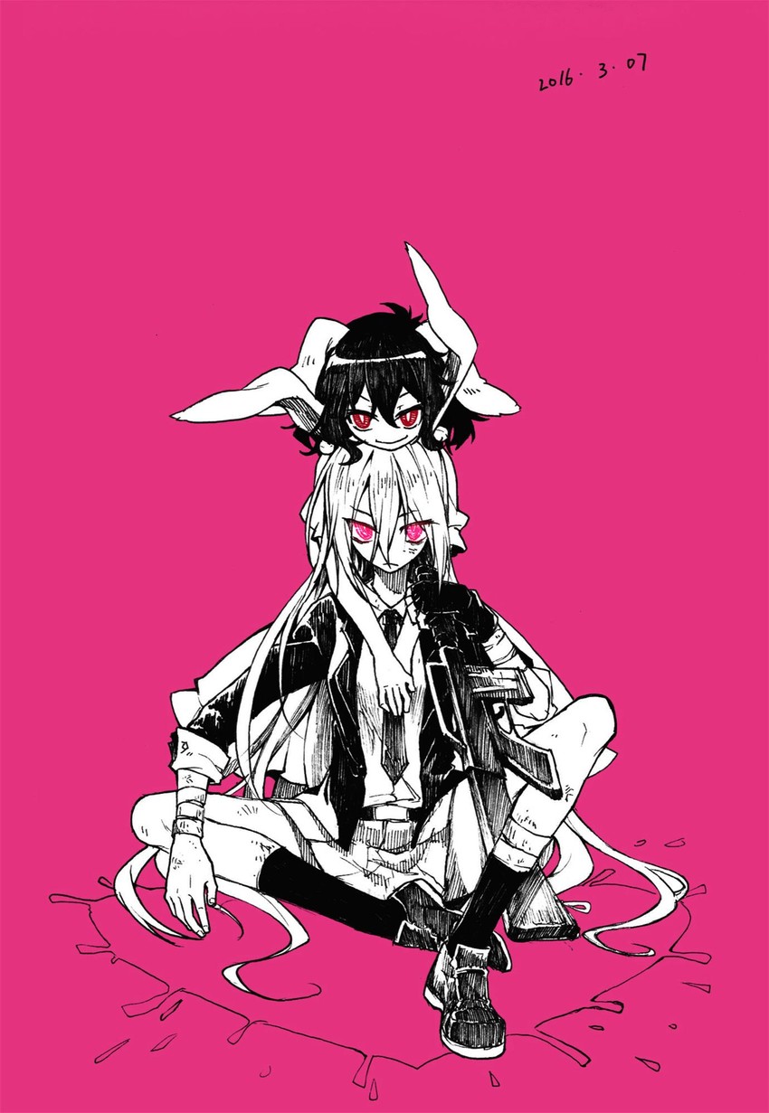 reisen udongein inaba and inaba tewi (touhou) drawn by beichen_xiaobei
