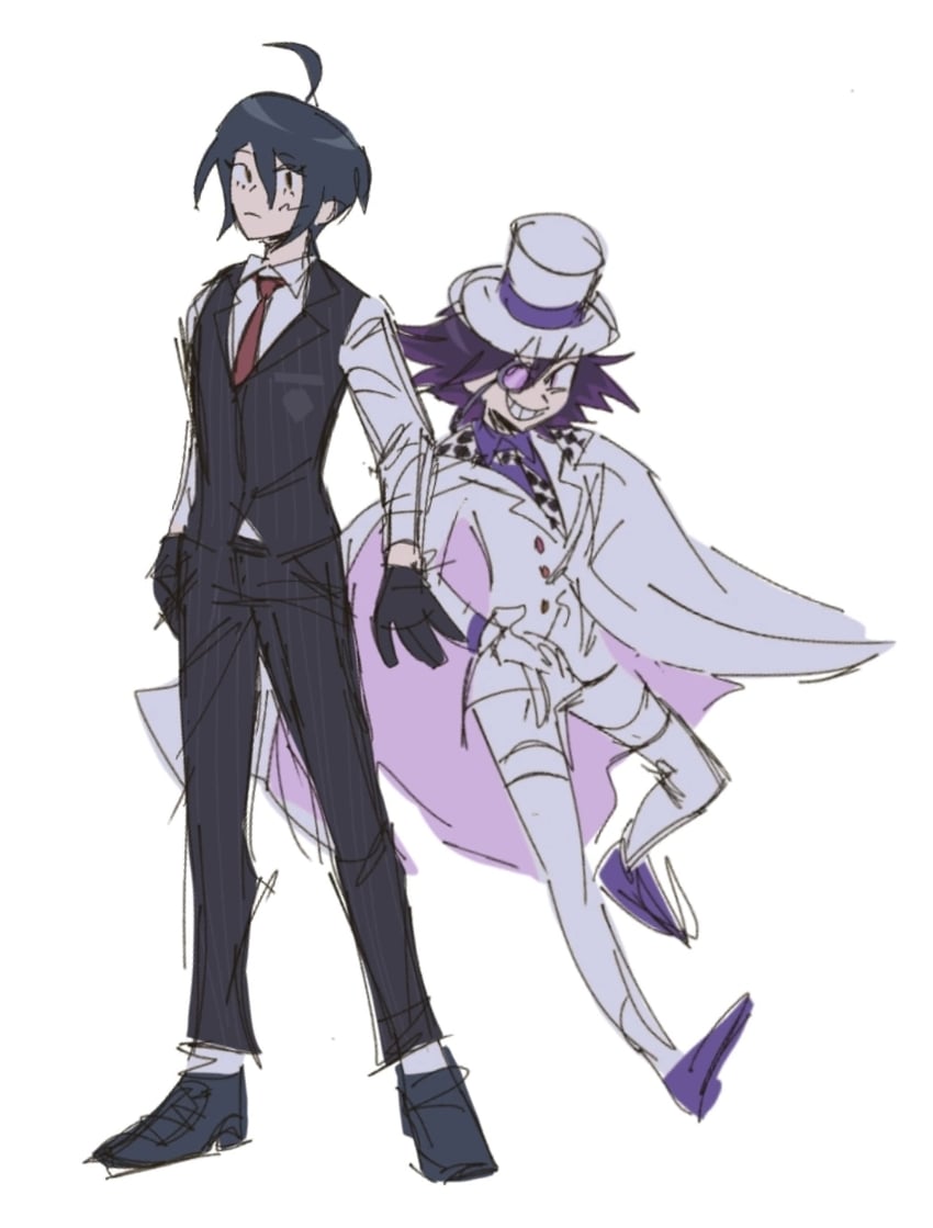 oma kokichi and saihara shuichi (danganronpa and 1 more) drawn by privchonki